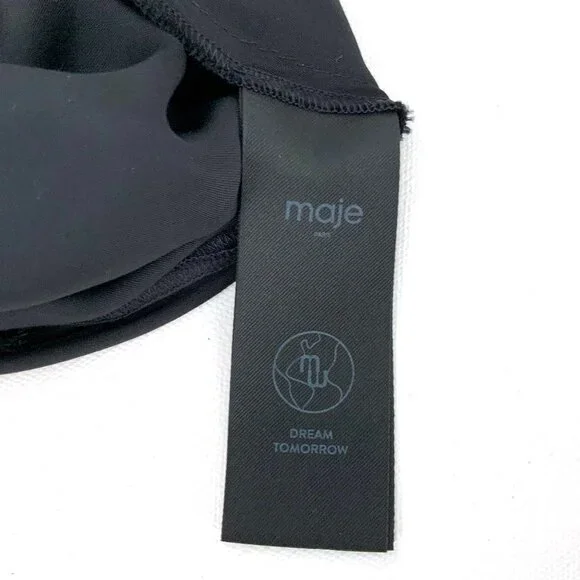 Maje Openwork Satin-Effect Black Maxi Dress Party Prom  Sz 38 (4) - Picture 10 of 16